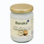 Кокосовое масло нерафинированное первого холодного отжима органическое Барака в стекле (Extra Virgin Coconut Oil Organic Baraka), 500 мл.