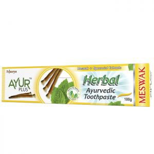 Фото - Травяная зубная паста Мисвак-Мята Аюр Плюс (Herbal Ayurvedic Toothpaste Meswak Ayur Plus), 100 г.