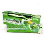 Зубная паста Хербл Мята и Лимон Дабур (Toothpaste Herb’l Mint & Lemon Dabur), 150 г. + зубная щётка